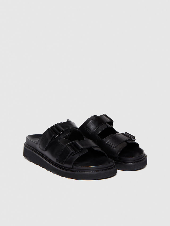 Leather sandals - men's shoes - Black | Sisley image number 1